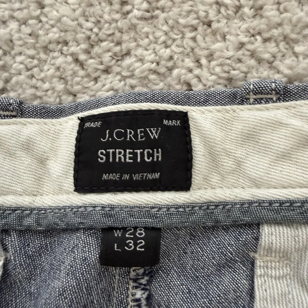 J Crew Stretch‎ 484 Slim Blue Chambray Chino Pants Size W28 L 32